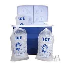 Customized Disposable Plastic Ice Bag Packing with logo with Drawstring - thumbnail 3