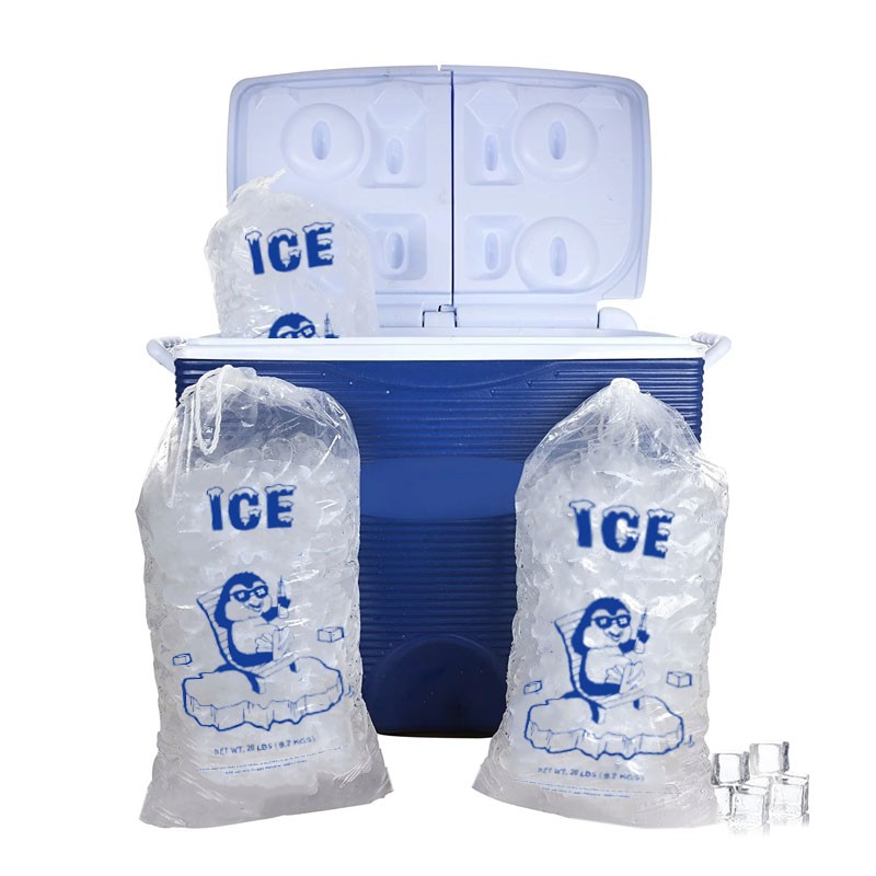 Customized Disposable Plastic Ice Bag Packing with logo with Drawstring - product image 3