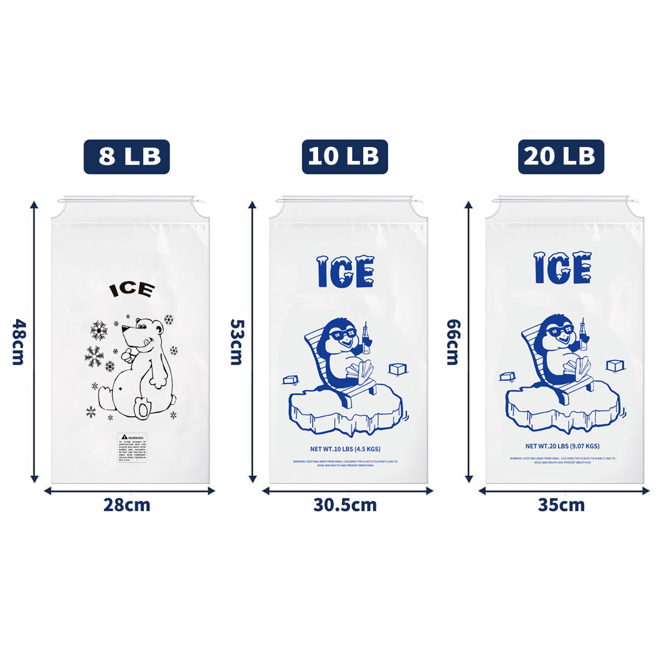 Customized Disposable Plastic Ice Bag Packing with logo with Drawstring - product image 5